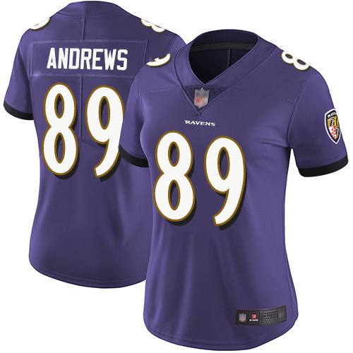 Women\\’s Baltimore Ravens #89 Mark Andrews Purple Team Color Stitched Vapor ...
