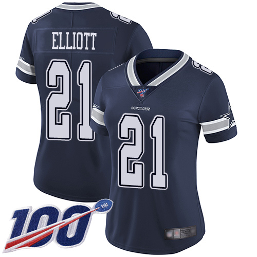 cheap jerseys from china nfl Women\\’s Dallas Cowboys #21 Ezekiel Elliott Navy Blue ...