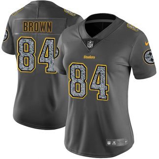 cheap nfl jerseys from japan Women\'s Pittsburgh Steelers #84 Antonio Brown Gray Static Stitched Vapor Untouchable Limited Jersey nfl authentic jersey
